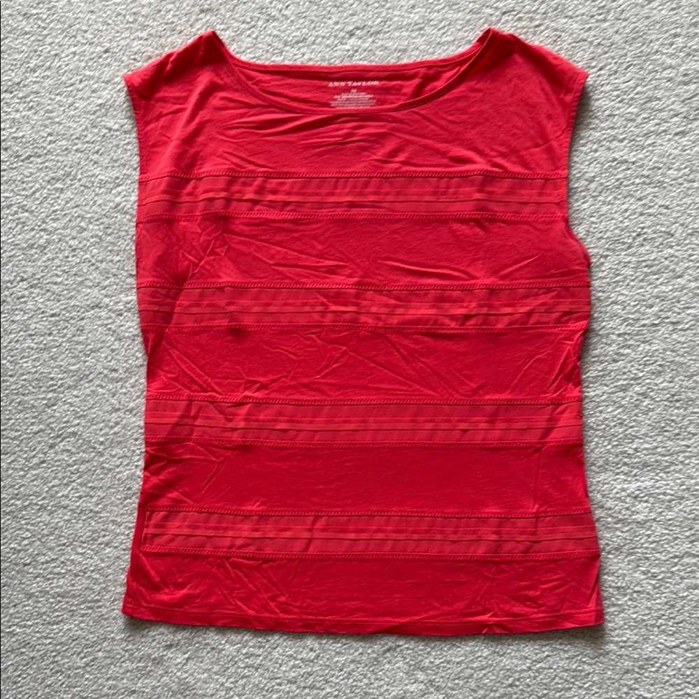 Ann Taylor Bold Red Sleeveless Tee